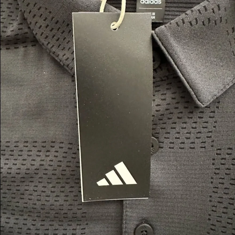 NWT Adidas Ultimate365 Textured Golf Polo Shirt Black Small IS8874